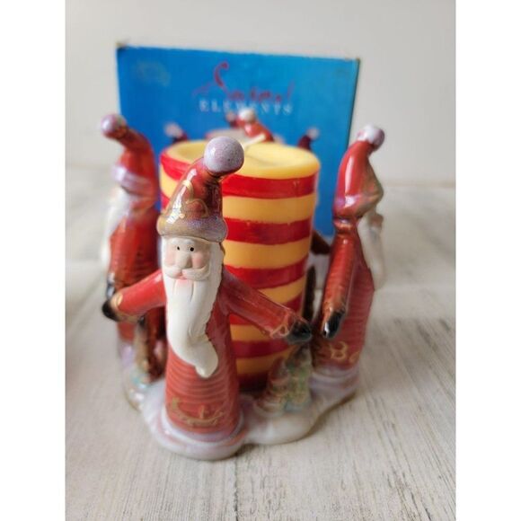 Seasonal elements Santa snowman tea light holder Xmas home decor - Picture 5 of 10